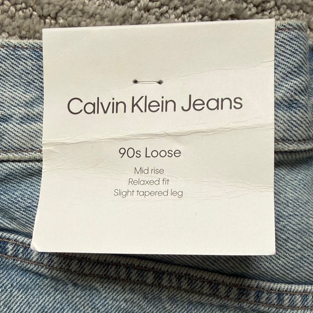 NWT Calvin Klein 90s Loose Light Blue Denim Jeans - Picture 3 of 5